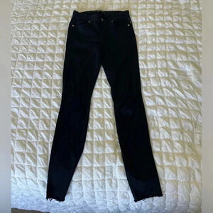 DTLA black open knee skinny denim